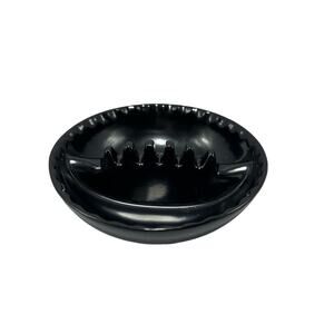 Anholt Ashtray Black Round Melamine‎ Table Top Vintage MCM Atomic Retro USA